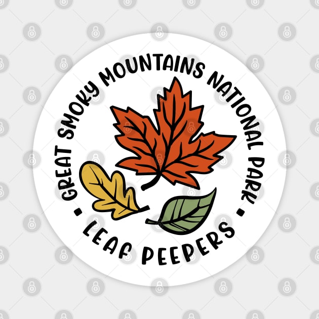 Great Smoky Mountains National Park Leaf Peeper Fall Autumn Cute Funny Magnet by GlimmerDesigns